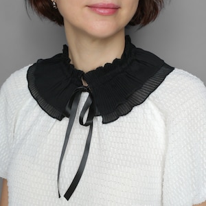 Detachable Black Lace Collar Necklace: Women&#39;s Frill Collar