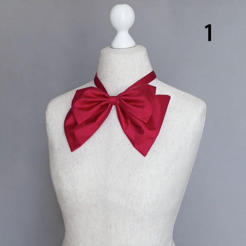 Red Bow Tie for Women Pussy Bow Tie Red Neckties - Etsy