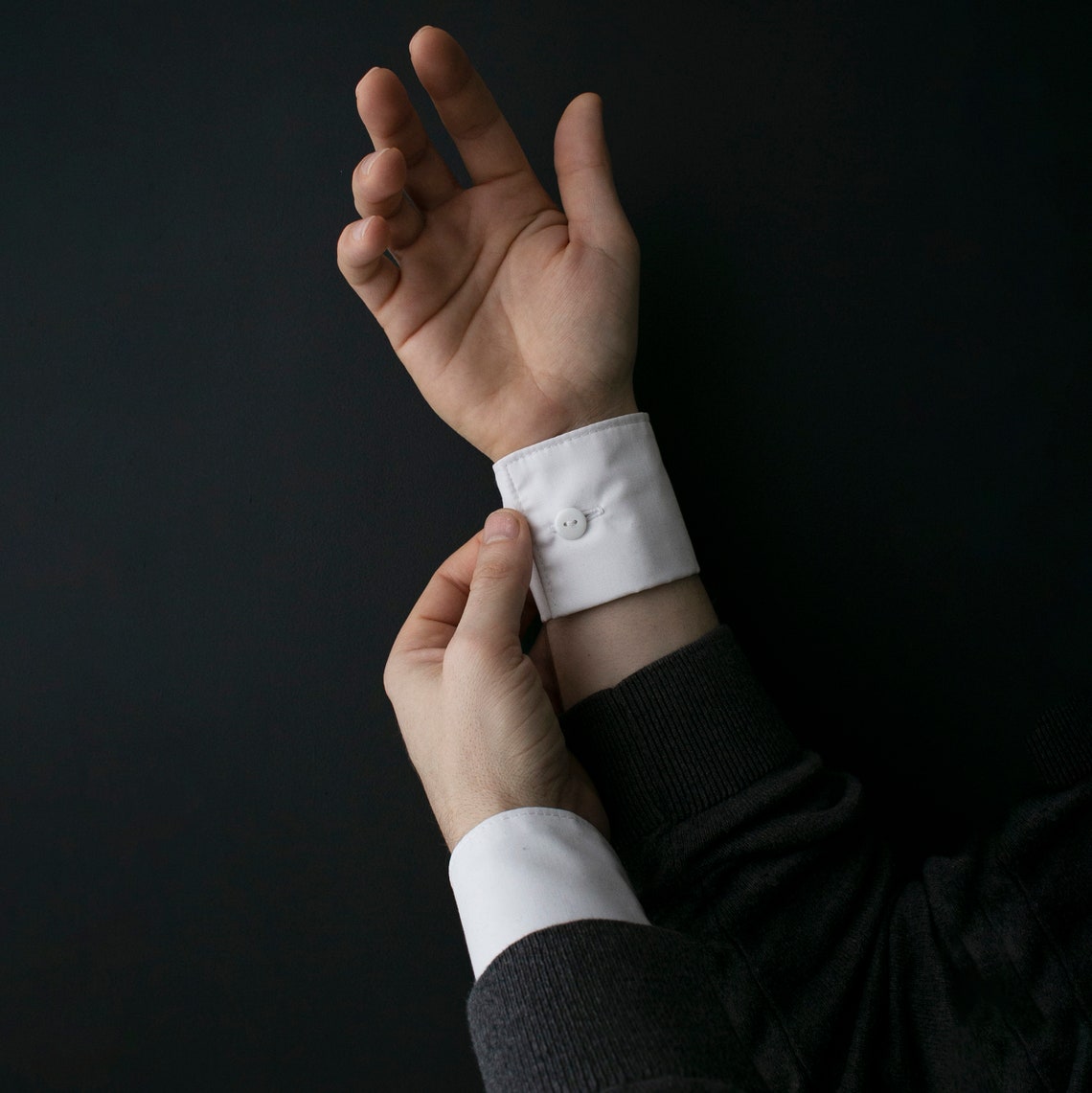 Detachable white cuffs for men Cotton shirt cuff White office Etsy