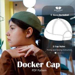 Docker Cap Sewing Pattern: 5 Sizes (PDF Download)