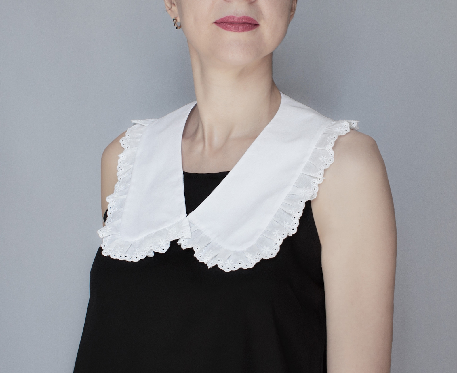 Neck ruffle collar Detachable Removable shirt collar White Etsy