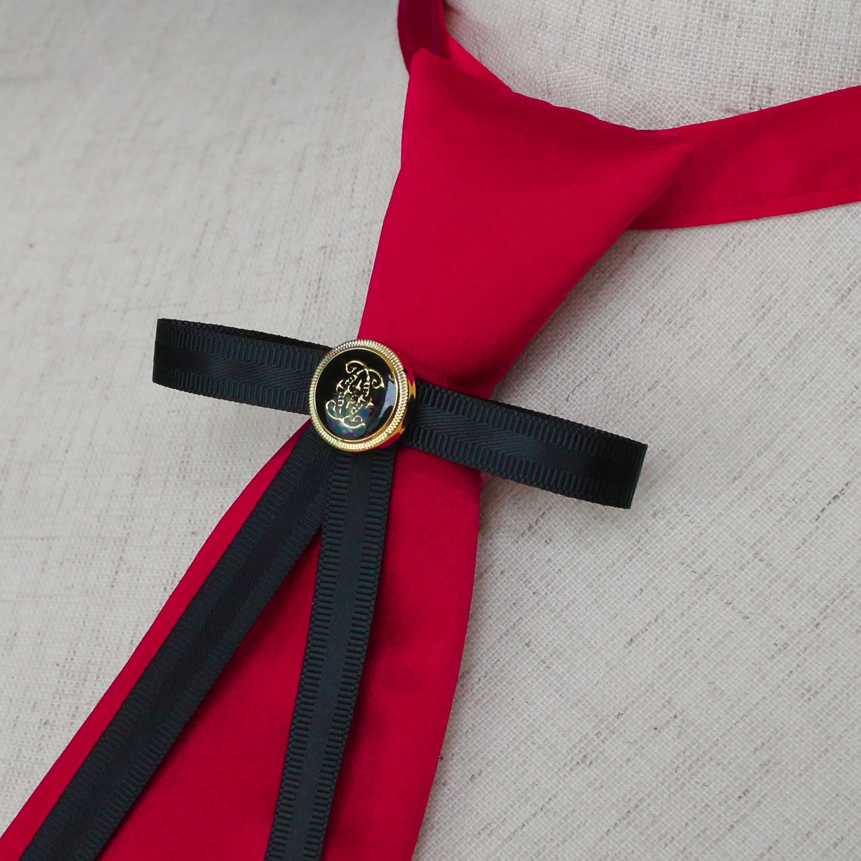 Red Silk Tie Necklace: Handmade Women