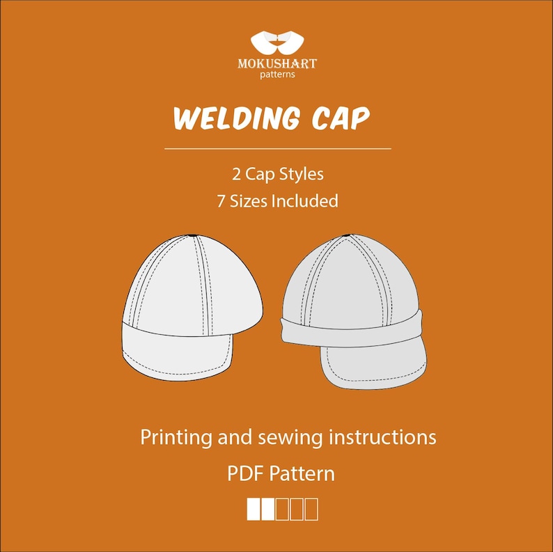 Welding Cap Sewing Pattern, 2 Cap Variations: 7 Sizes (PDF Download) - Etsy