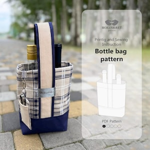Wine Bottle Tote Sewing Pattern: Two-Bottle Bag (PDF Pattern A4/Letter/A1)
