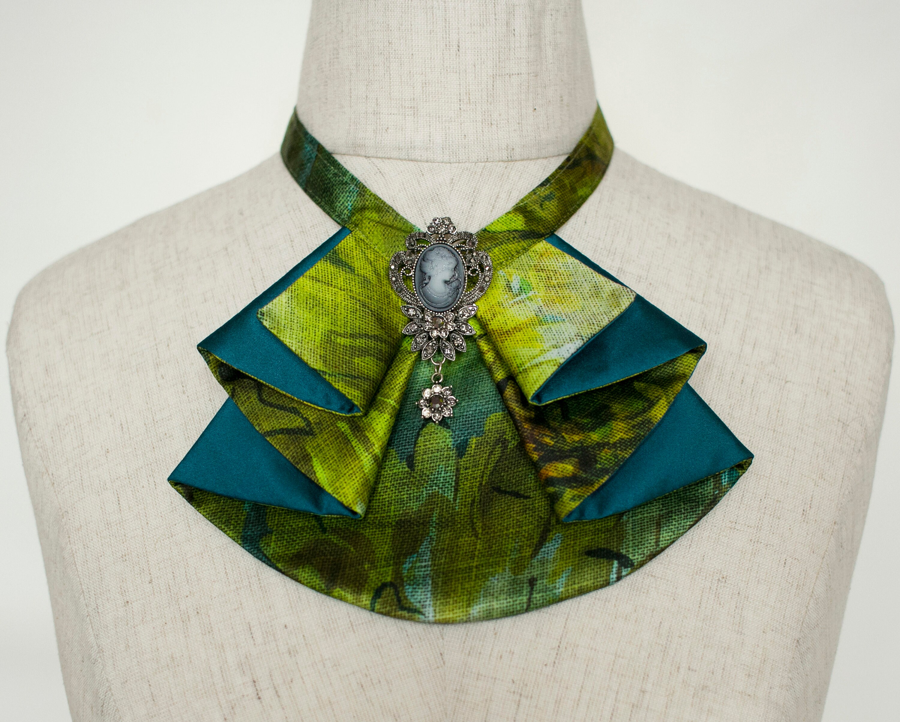 Flower women's tie jabot Detachable ascot Jabot collar Etsy