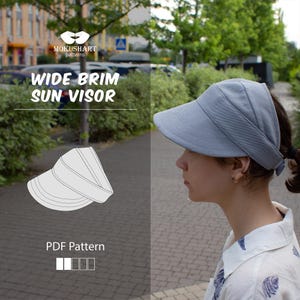 Wide Brim Sun Visor Sewing Pattern PDF, Summer Visor Hat Pattern, Adjustable Sun Hat, Beach Visor, DIY Sewing Pattern