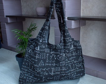 Fabric shopper bag, School Tote Bag,  Teacher tote bag, Shopping bag, Cotton tote bag, Black tote bag,  Casual Sling Bag,  Canvas tote bag