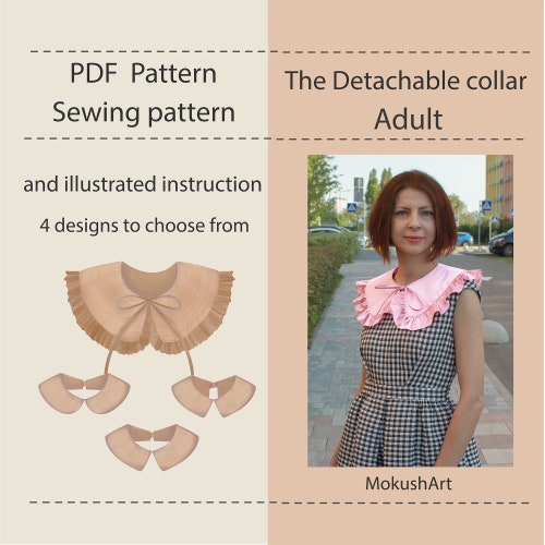 Detachable Collar Pattern 3 Oversized PDF Sewing Patterns Etsy