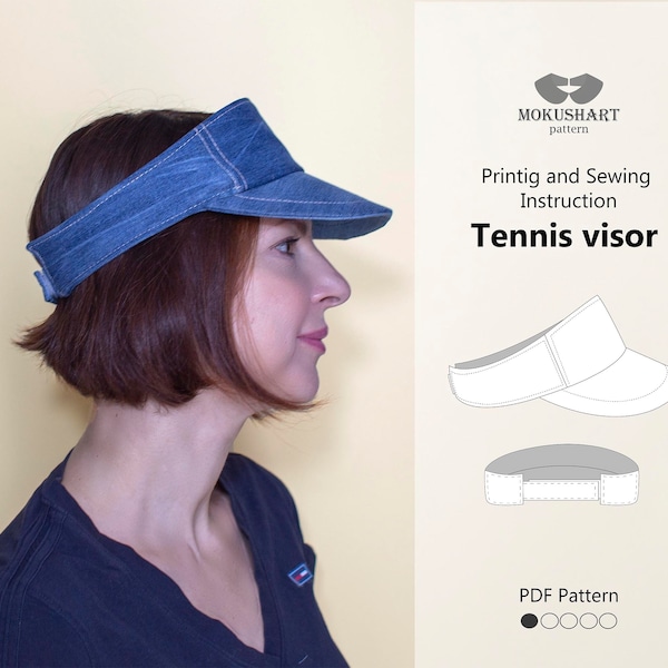 Tennis visor sewing pattern, Visor cap sewing pattern, Visor sewing, Fabric visor sewing, Beach hat sewing, Visor hat pattern