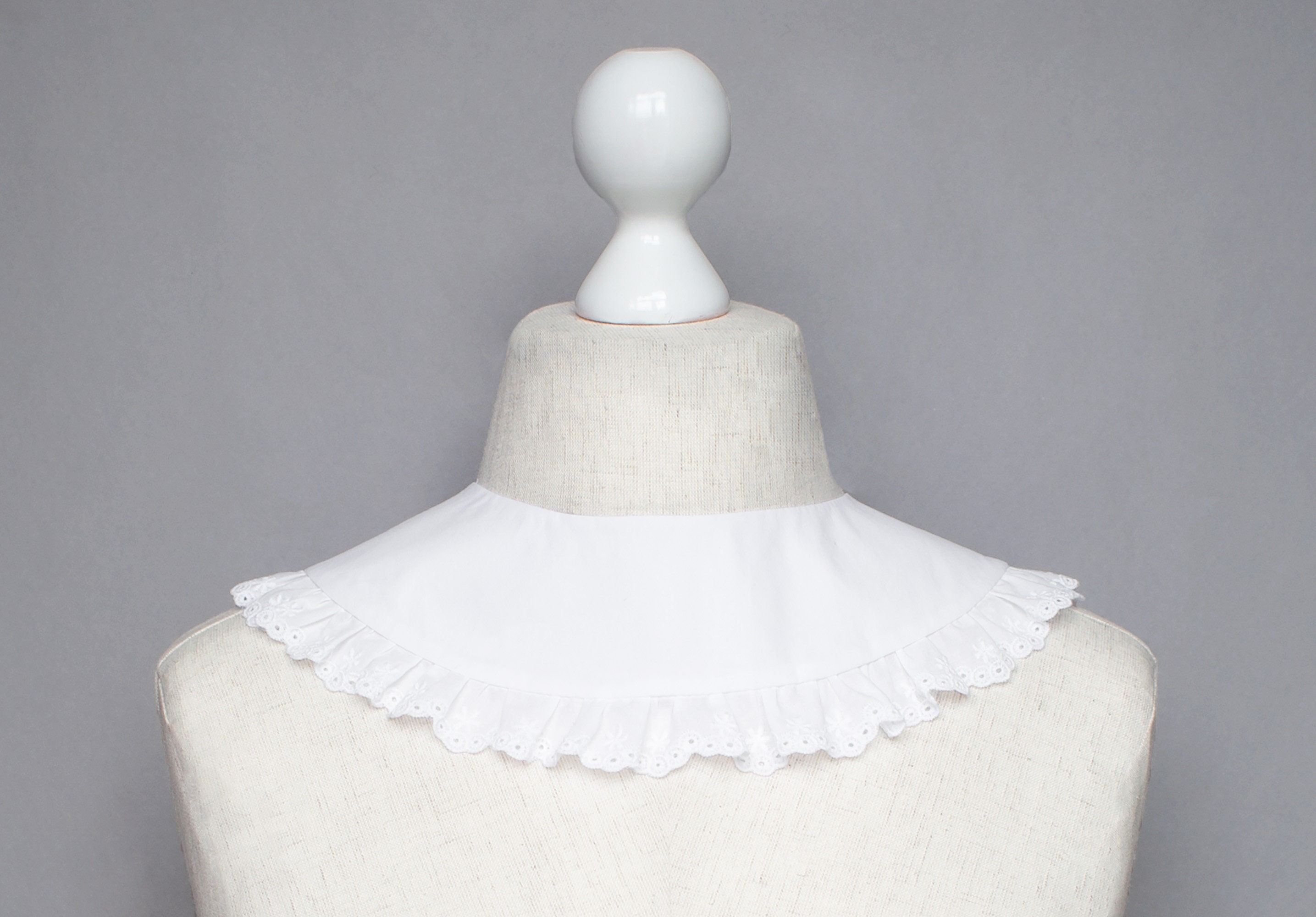 Neck ruffle collar Detachable Removable shirt collar White | Etsy