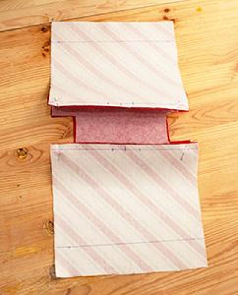 The process of sewing the bottom of the bag