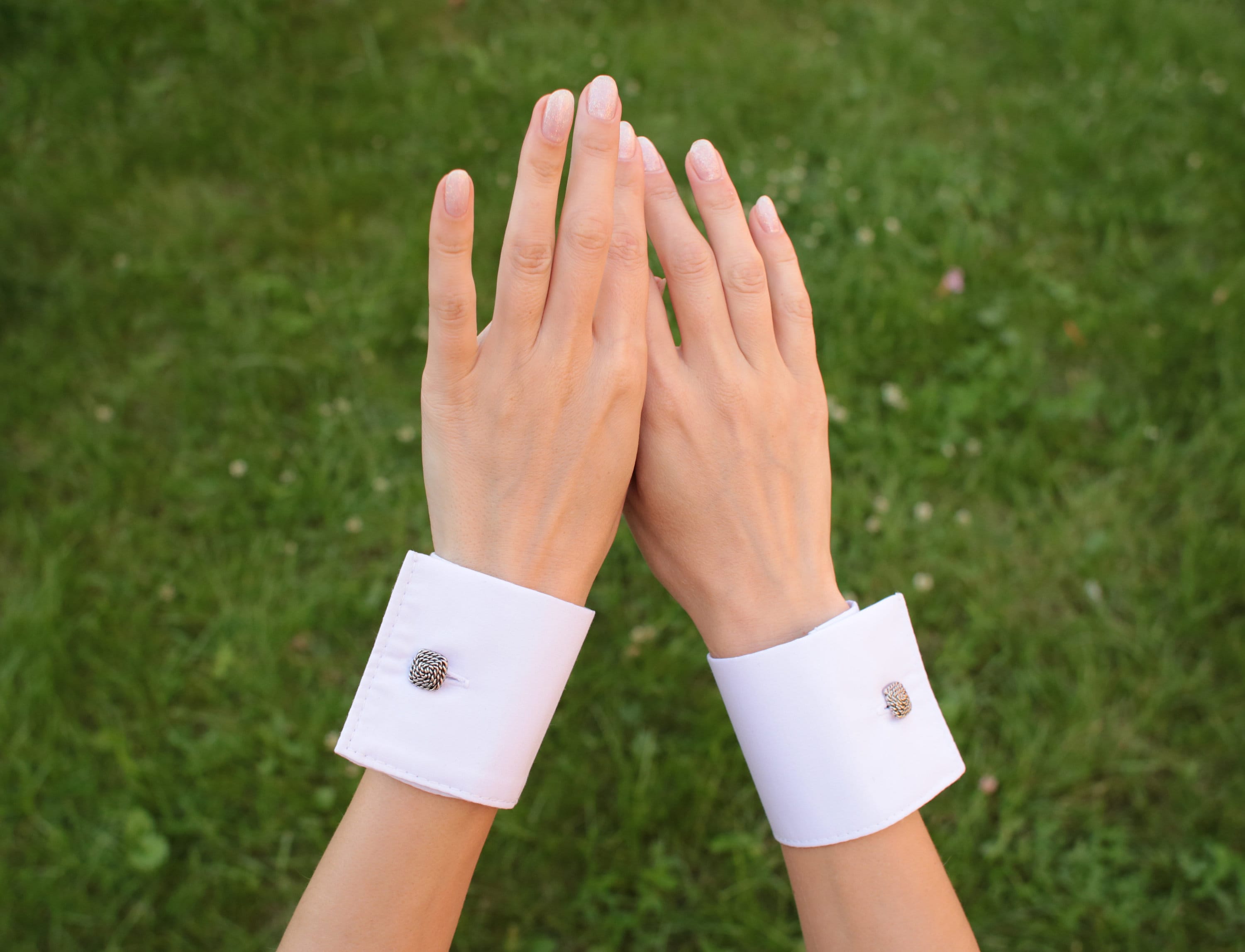 Detachable White Cuffs Whit Button Cotton Shirt Cuff White Etsy UK