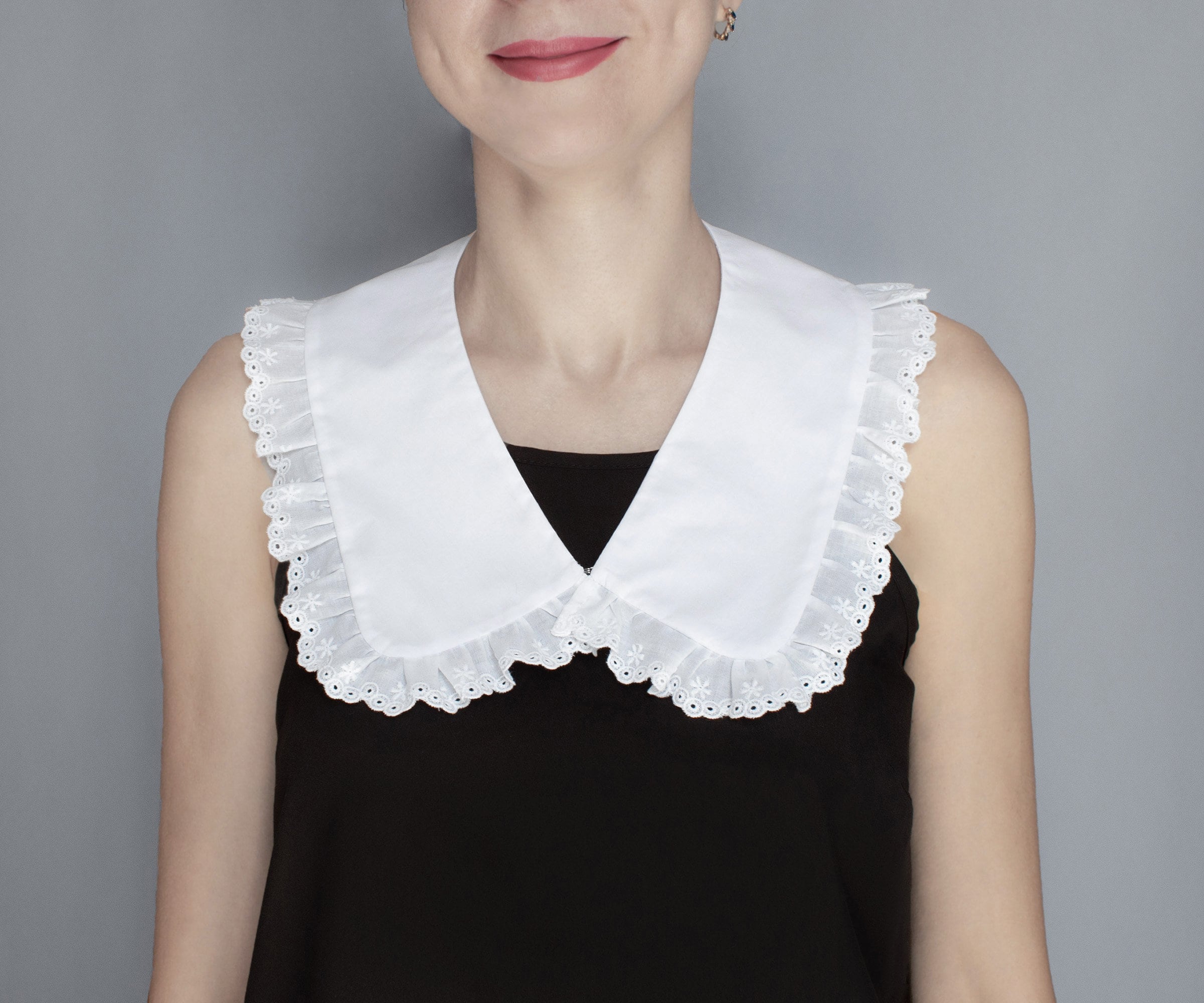 Neck ruffle collar Detachable Removable shirt collar White Etsy