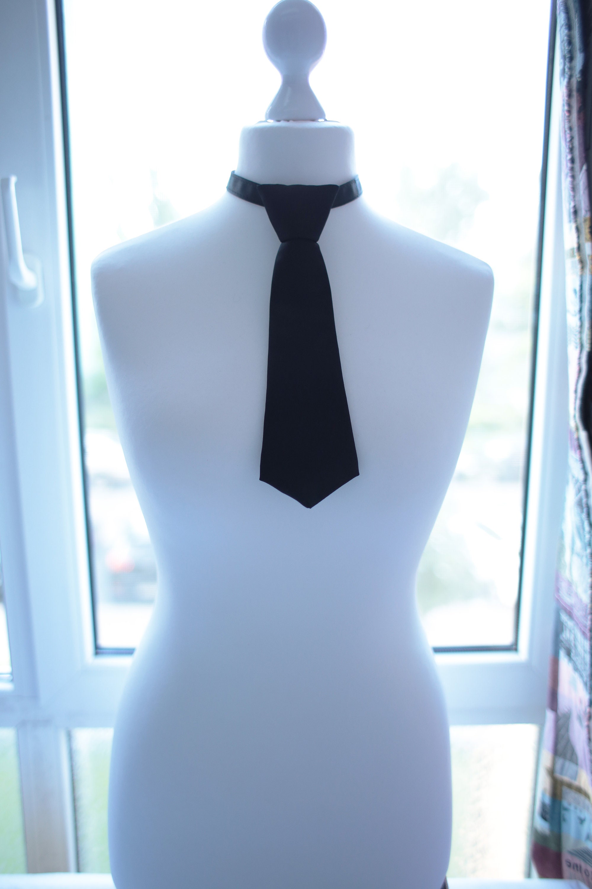 womens black neck tie