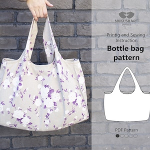 Shopper Tote Bag Sewing Pattern: Customizable Sizes (PDF Pattern)
