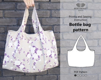 Shopper Tote Bag Sewing Pattern: Customizable Sizes (PDF Pattern)