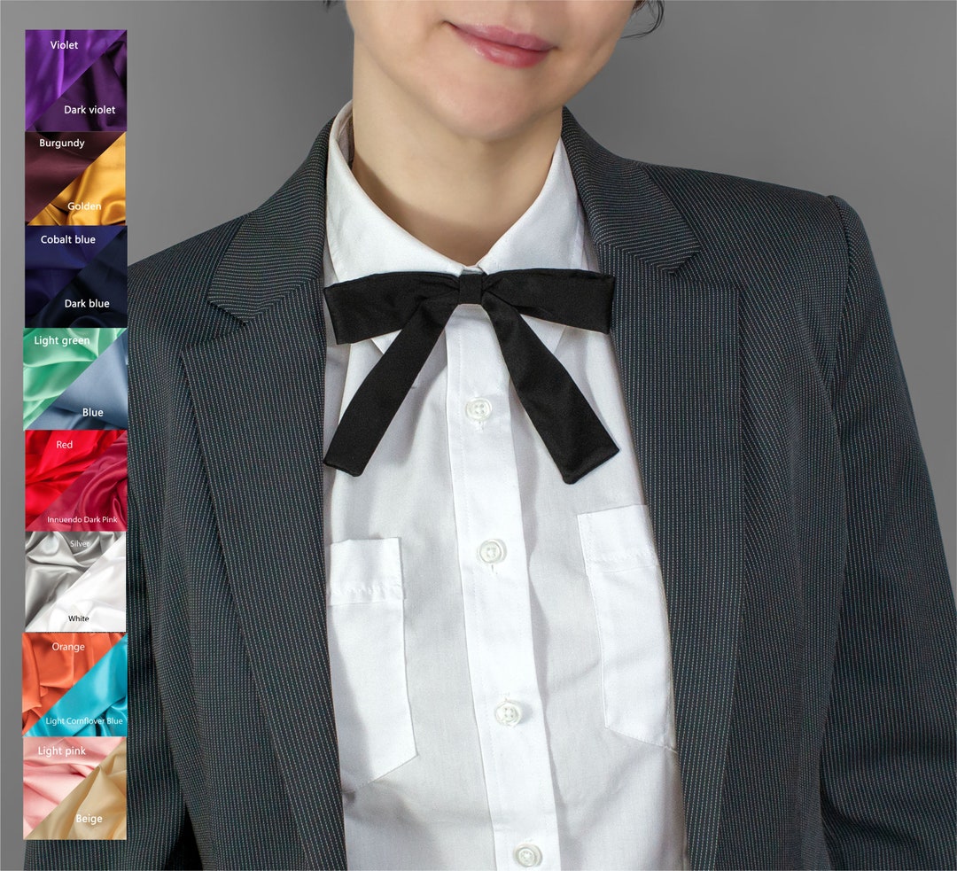 Black Bow Tie White Bow Necktie Silk Bow Ties for Men, Orange Bow Tie ...