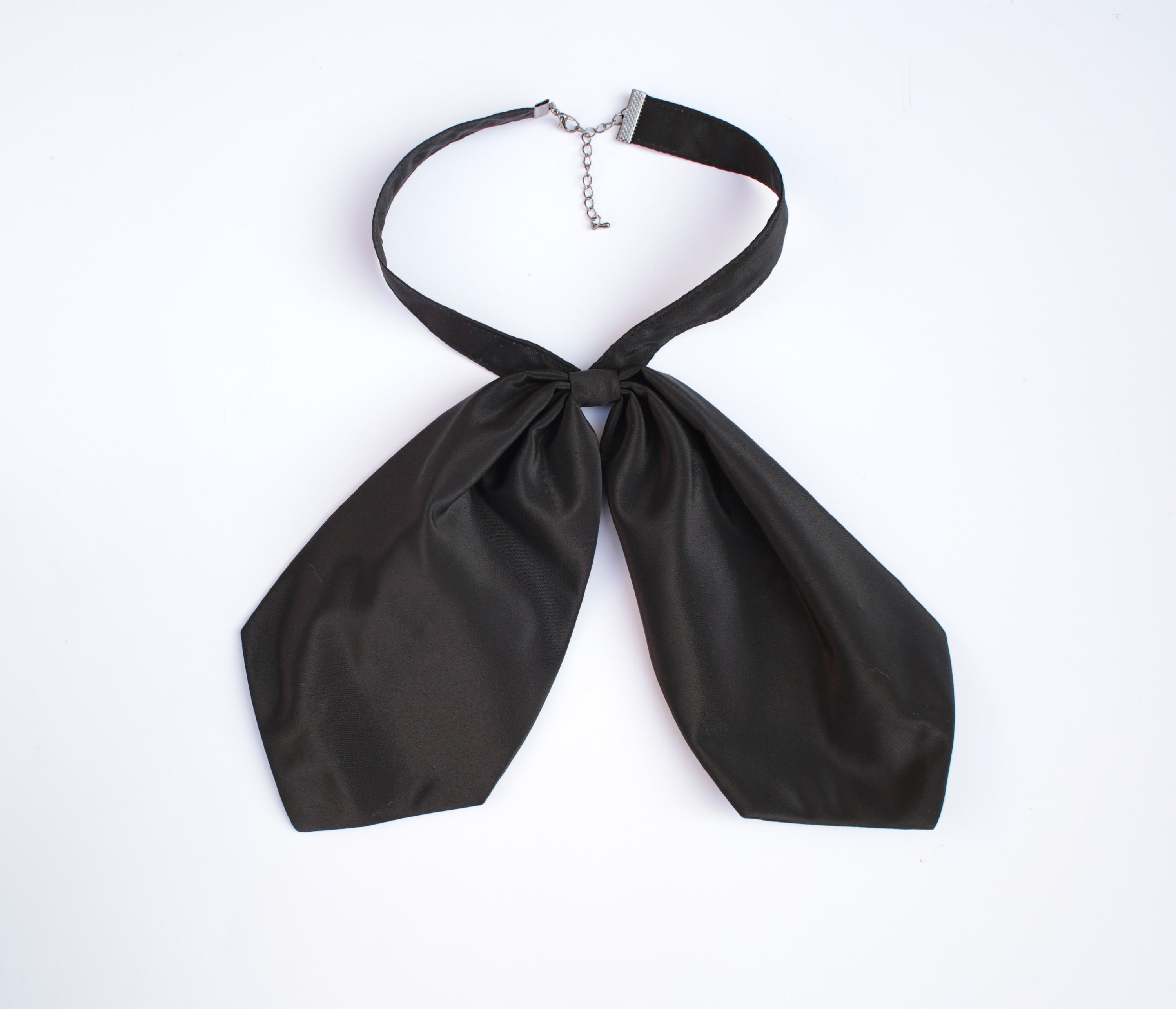 Women's neck tie Silk black bow tie Neck black tie Fall Etsy.de