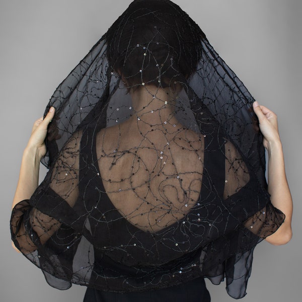 beaded chiffon shawl