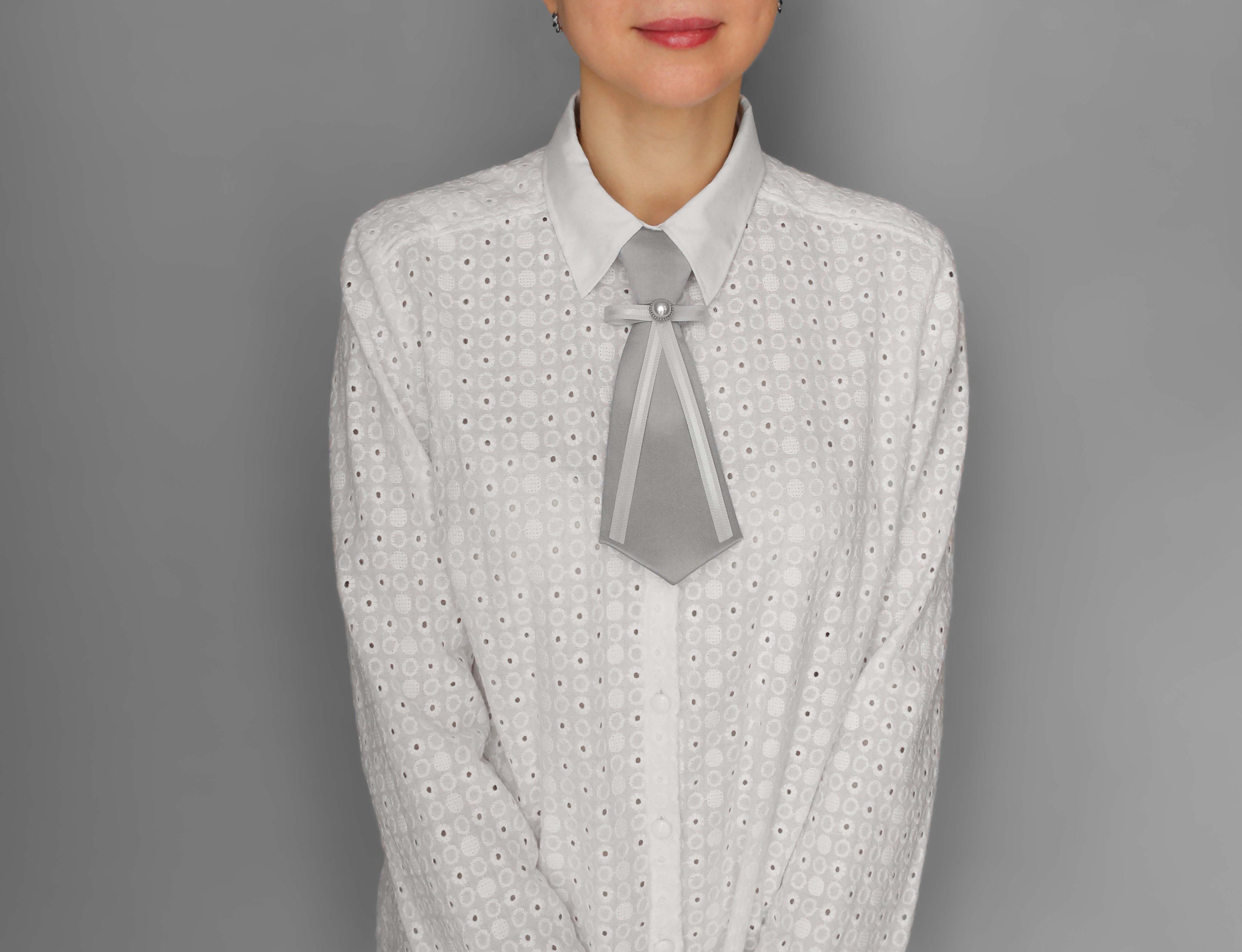 BIBIY. MADE | ROSETTE NECK TIE GRAY｜Bibiy.