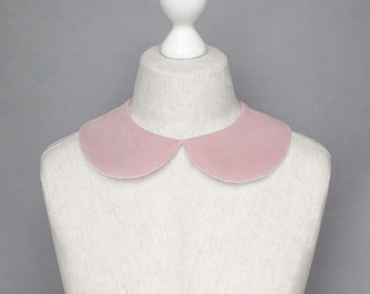 Velvet collar, detachable collar, Peter Pan collar, Fake collar, Pink collar, Bib collar, Dickie collar, Collar necklace , Gift for her