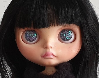 Blythe Puppe Auge Chips 261 14mm Grau Glitzer Galaxie Stern Explosionen