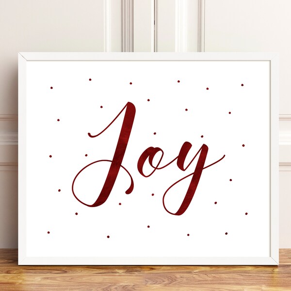 Christmas Printable, Joy, Christmas Wall Art, Holiday Decor, Buffalo ...