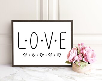 Love Sign, Black and White Sign, Love Art, Nursery Decor, Nursery Printables, Printable Art, Girls Room Art, Boys Room Art, Playroom Print