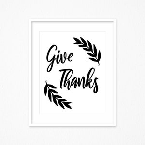 Give Thanks Art, Give Thanks Printable, Fall Printable Art, Thankful Printable Wall Art, Thankful Art, Thanksgiving Printable, Fall Sign