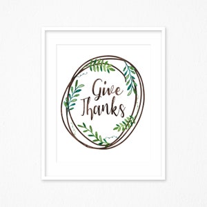 Give Thanks Art, Give Thanks Printable , Fall Printable Art, Thankful Printable Wall Art, Thankful Art, Thanksgiving Printable, Fall Sign
