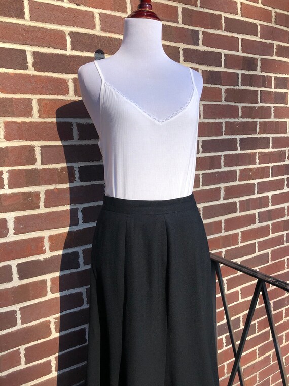 Black Wool Skirt, Vintage Seventies Skirt, 100% W… - image 2