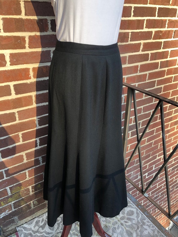 Black Wool Skirt, Vintage Seventies Skirt, 100% W… - image 5