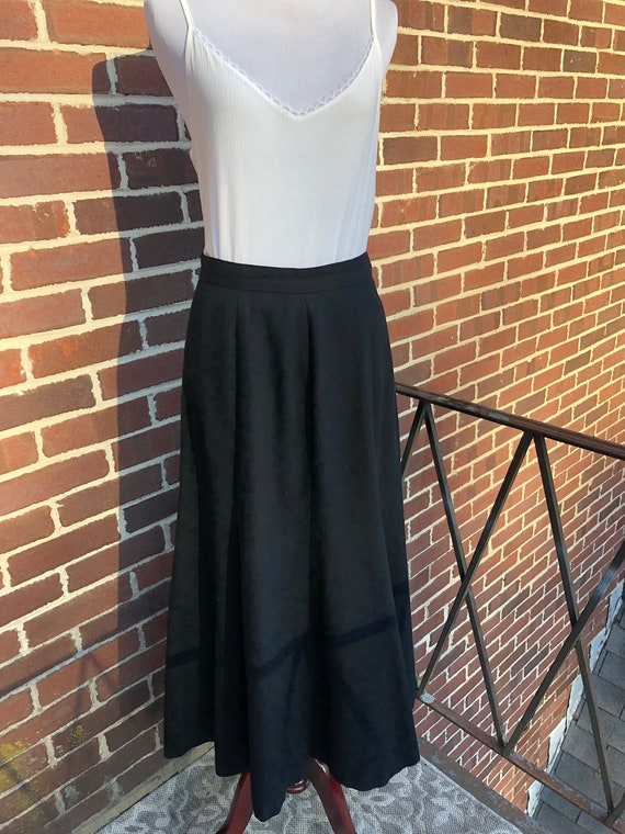 Black Wool Skirt, Vintage Seventies Skirt, 100% W… - image 4