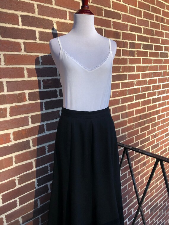 Black Wool Skirt, Vintage Seventies Skirt, 100% W… - image 3