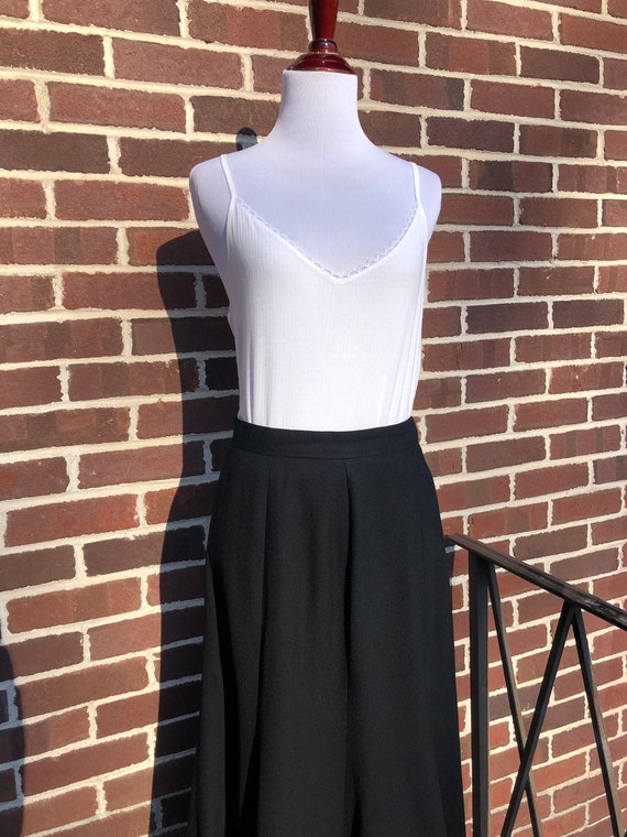Black Wool Skirt, Vintage Seventies Skirt, 100% W… - image 1