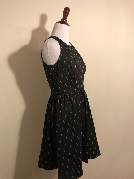 Novelty Print Dress, Lipstick Print Dress, Fitted… - image 5