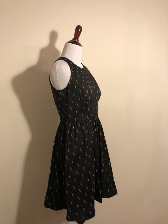 Novelty Print Dress, Lipstick Print Dress, Fitted… - image 4