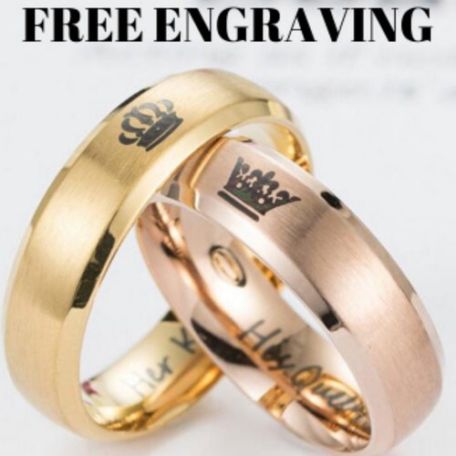 Couple Rings Promise Rings for Couples Engagement Ring Couples Etsy