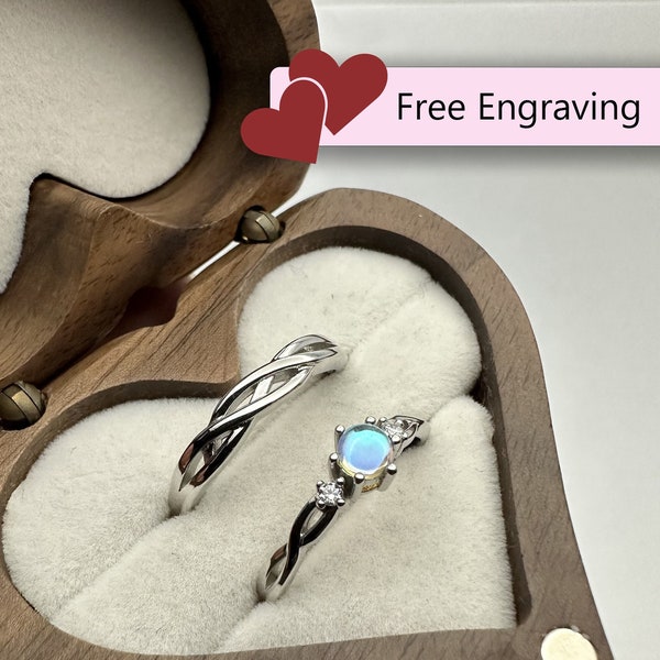 Versprechensringe für Paare Passende Ringe Größenverstellbar Jubiläumsgeschenk Paare Ringe für Paare Seine und Sie Ring-Set mit Gravur