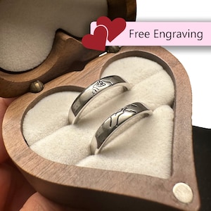 Adjustable Pinky Promise Couples Rings 925 Sterling Silver • Custom Engraved His & Hers Promise Engagement Anniversary Gift