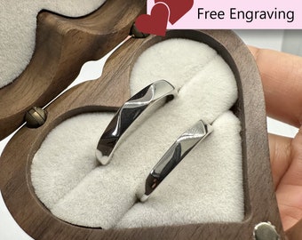 Anillos de promesa para parejas Anillos a juego Ajustable en tamaño Regalo de aniversario Anillos para parejas Juego de anillos para él y para ella con grabado