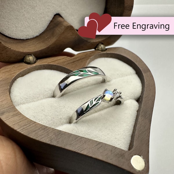 Belofte ringen voor koppels Bijpassende ringen Verstelbaar in maat Verjaardagscadeau Paren Ringen voor koppels Zijn en haar ringset met gravure