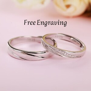 SPHET Couple Rings for Women Men Adjustable Couple Matching Promise  Engagement Wedding Ring Set Friendship Rings Gift Jewelry 