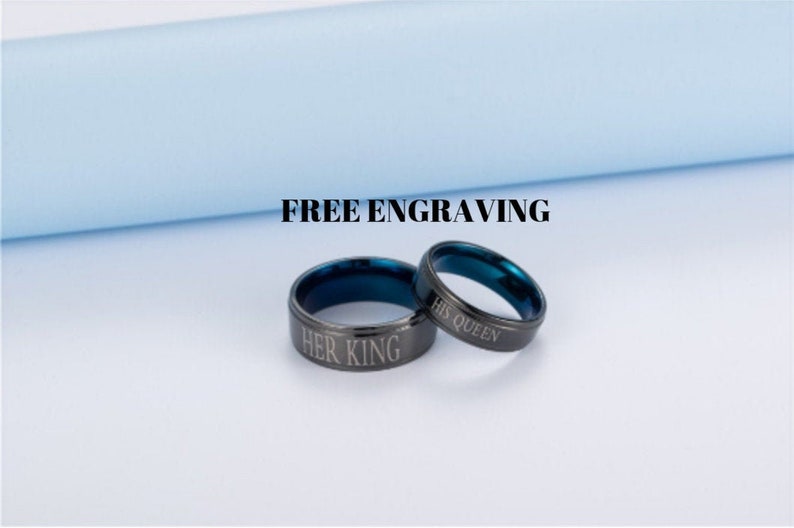 Couples Ring Promise Ring Set His And Her Ring King And Queen Etsy