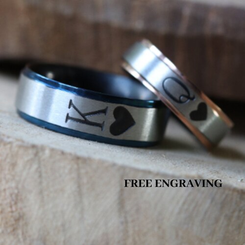 Couple Rings Promise Rings for Couples Engagement Ring Couples Etsy