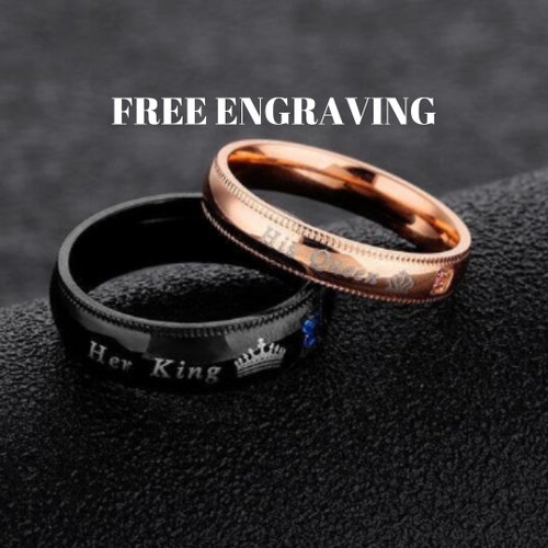 Couple Rings Promise Rings for Couples Engagement Ring Couples Etsy