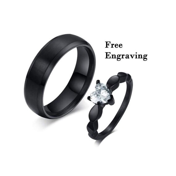 engraved promise rings for him and her