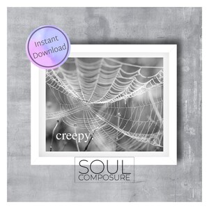 Creepy spiderweb halloween Printable, Instant Download, 8x10, Wall Art Print, Gift, halloween, black, spooky, spider