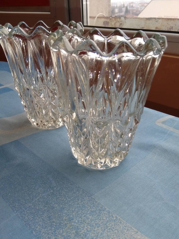 Very Beautiful Vintage Glass Vases Glass Vases Vintage Glass Etsy