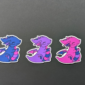 Stickers dragons LGBTQ fierté bisexuelle (lot de 3) imperméables